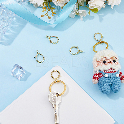 5Pcs Brass Keychain Clasp Findings KK-HS0001-09-1