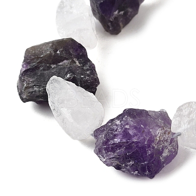 Natural Quartz Crystal and Amethyst Beads Strands G-S386-C14-1