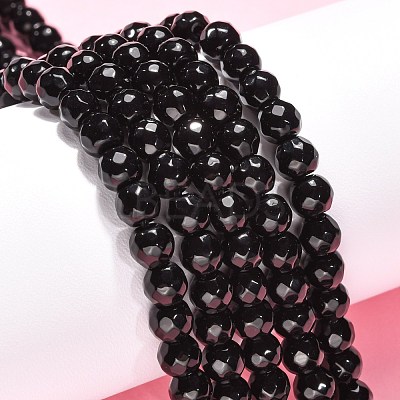 Black Stone Beads Strands X-G-I087-6mm-1