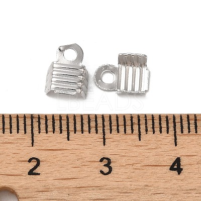 Anti-Tarnish Rhodium Plated 925 Sterling Silver Folding Crimp Ends STER-D006-25P-1