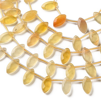 Natural Yellow Fluorite Beads Strands G-P607-A07-01-1