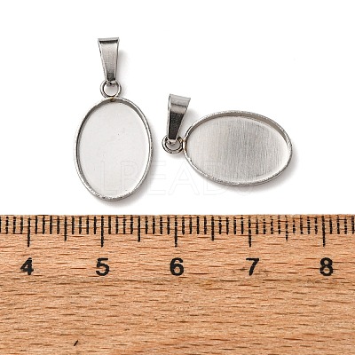 304 Stainless Steel Pendant Cabochon Settings STAS-D379-03A-P-1