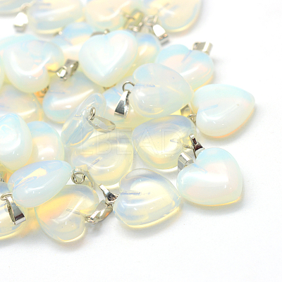 Heart Opalite Pendants G-Q371-10-1