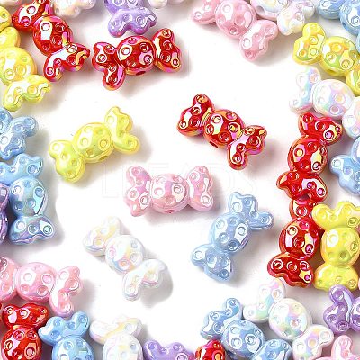 UV Plating Opaque Acrylic Beads MACR-F083-10-1