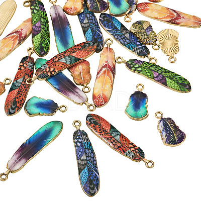 30Pcs 10 Styles Rack Plating Alloy Pendants FIND-TA0009-68-1