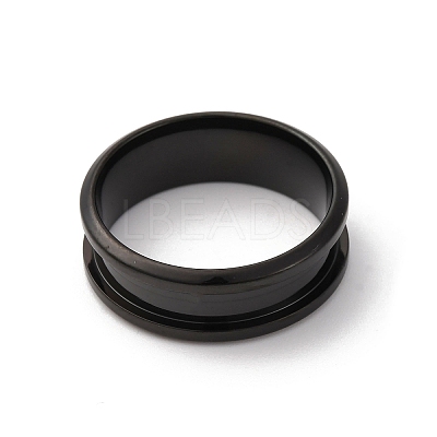 201 Stainless Steel Grooved Finger Ring Settings STAS-TAC0001-10D-B-1