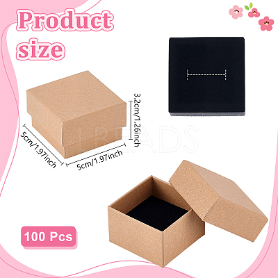 100Pcs Cardboard Jewelry Boxes CBOX-NB0001-34-1
