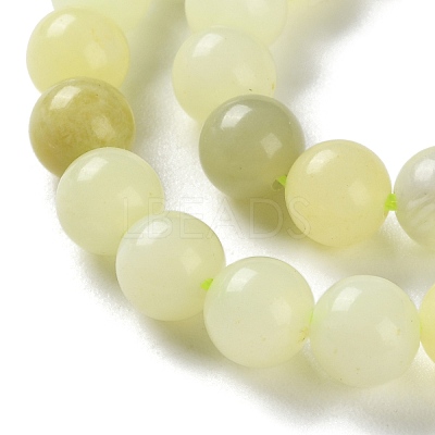 Natural New Jade Round Beads Strands G-O039-16-6mm-01-1