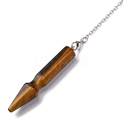Natural Tiger Eye Pointed Dowsing Pendulums G-Q184-04D-P-1