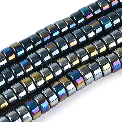 AB Color Plated Opaque Glass Beads Strands LS-GLAA-T026-3x6mm-P16-1