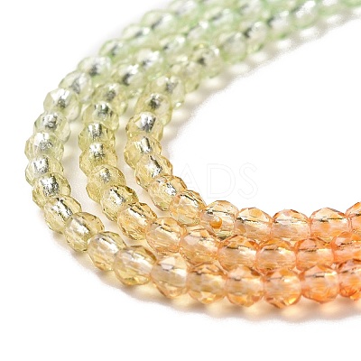 Transparent Gradient Color Glass Beads Strands GLAA-G101-2mm-05-1
