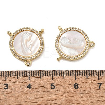 Brass Micro Pave Clear Cubic Zirconia Chandelier Component Links CU-CBA5585-03G-04-1