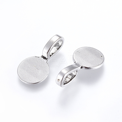 Tibetan Style Alloy Glue On Flat Pad Pendant Bails TIBEP-1124-AS-LF-1