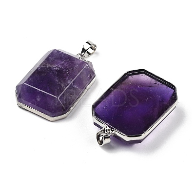 Natural Amethyst Pendants G-B139-02P-06-1