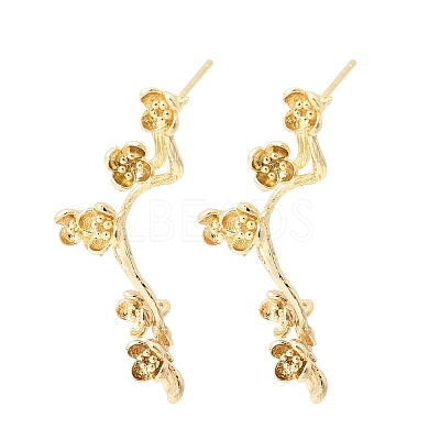 Brass Stud Earrings Findings KK-B179-09G-1