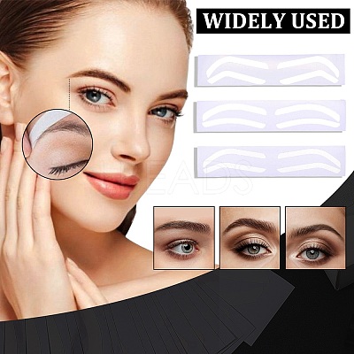 24Pcs 3 Styles Plastic Eyebrow Tattoo Practice Skin AJEW-CP0009-58A-1
