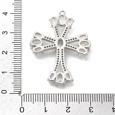 Brass Micro Pave Clear Cubic Zirconia Pendants KK-L228-03P-04-1