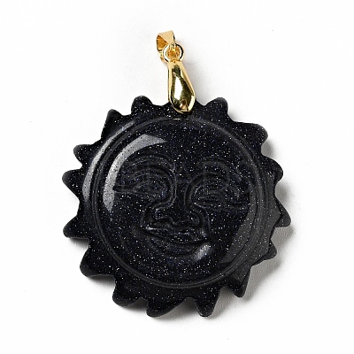 Synthetic Blue Goldstone Pendants G-E043-01B-03G-1