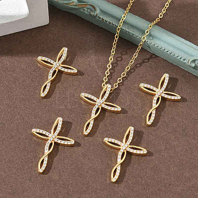 SHEGRACE Brass Clear Cubic Zirconia Pendants XGRQ3K113-566G-1