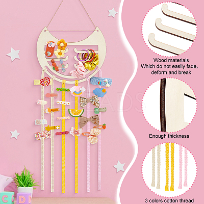 1Pc Arch/Cat Shape Wood Wall Mounted Jewelry Organizer DIY-PH0022-99B-1
