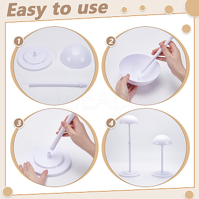 8Pcs Plastic Wig Display Stands ODIS-UN0001-27B-1