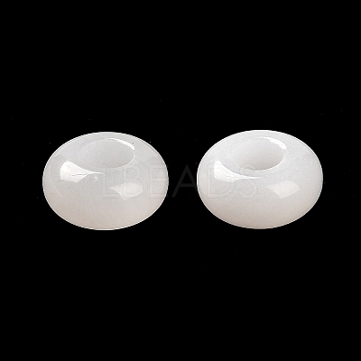 Natural White Jade European Beads G-R488-02H-1