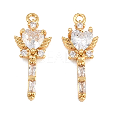 Brass Micro Pave Cubic Zirconia Pendants CU-CBA7392-08G-01-1