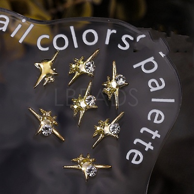 Star Alloy Rhinestone Cabochons MRMJ-WH0075-114-04-1