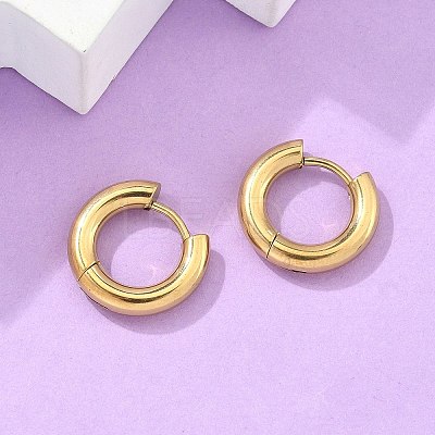 Ion Plating(IP) 304 Stainless Steel Huggie Hoop Earrings EJEW-F111-14mm-G-1