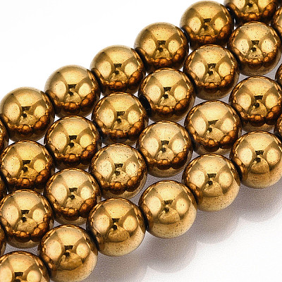 Non-Magnetic Synthetic Hematite Beads Strands X-G-S096-8mm-2-1
