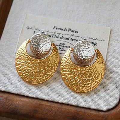 Moon Brass Stud Earrings WG23C46-05-1