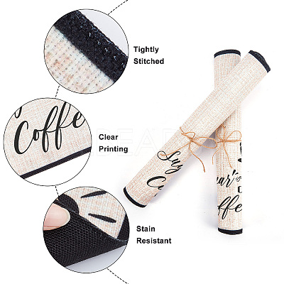 Coffee Theme Cotton and Linen Cup Mats AJEW-WH0201-017-1