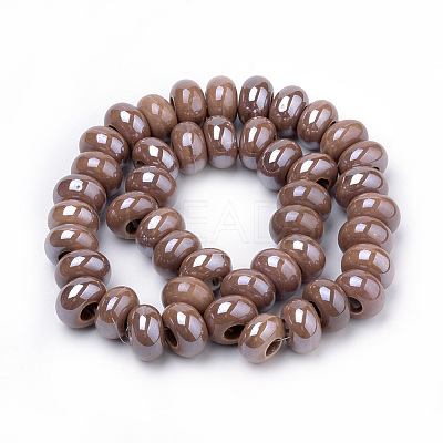 Glazed Porcelain Rondelle Beads PORC-Q219-13x9-F12-1