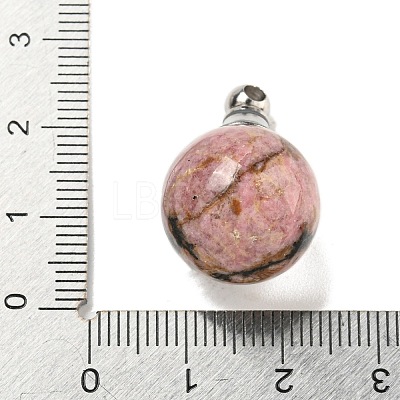 Natural Rhodonite Perfume Bottle Pendants G-K338-22P-04-1