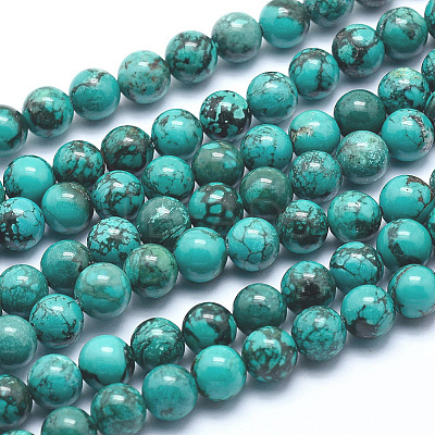 Natural Magnesite Beads Strands TURQ-G148-06-6mm-1