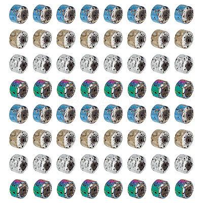 120Pcs 4 Colors Electroplated Natural Lava Rock Beads Strands G-PH0019-15-1
