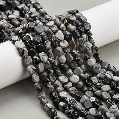 Natural Picasso Jasper Beads Strands G-K398-A01-01-1