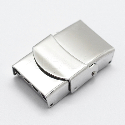 Tarnish Resistant 201 Stainless Steel Watch Band Clasps STAS-K173-01D-1