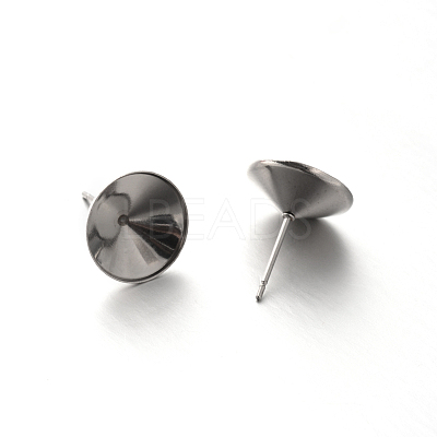 Non-Tarnish 304 Stainless Steel Stud Earring Settings for Pointed Back Xilion Rivoli Rhinestone STAS-E088-16-1