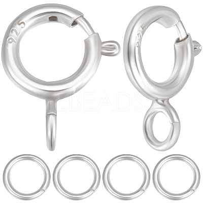 20Pcs 925 Sterling Silver Spring Ring Clasps STER-BBC0001-48-1