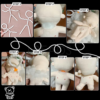 6Pcs 6 Style Plastic Action Figure Movable Skeleton DIY-PH0020-90-1