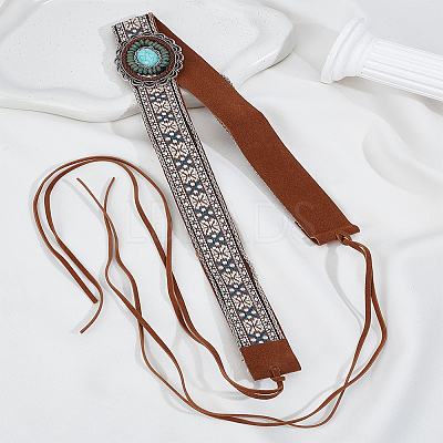 1Pc Velvet Southwestern Cowboy Hat Belt AJEW-LP0007-37-1