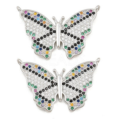 Brass Micro Pave Cubic Zirconia Pendants CU-CBA908F-05P-08-1