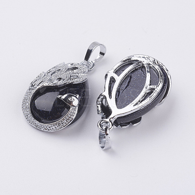 Synthetic Blue Goldstone Pendants X-G-E442-04I-1