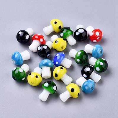 Mushroom Handmade Lampwork Beads X-LAMP-R116-19-1