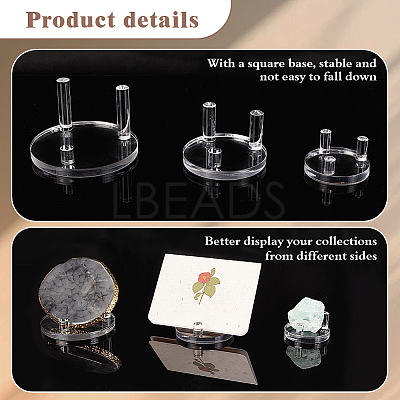 3Pcs 3 Styles Flat Round Acrylic Base Display Easel Stands ODIS-GA0001-59-1