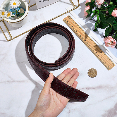 Cowhide Leather Crocodile Skin Pattern Waist Belts for Men AJEW-WH20020-437A-1