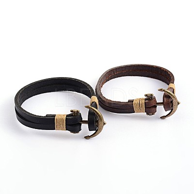 Leather Multi-Strand Bracelets BJEW-P128-35-1