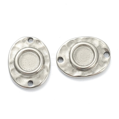 Non-Tarnish 304 Stainless Steel Cabochon Connector Settings STAS-P279-05P-1