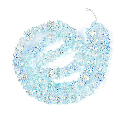 Baking Paint Electroplate Transparent Glass Beads Strands EGLA-N020-04F-1
